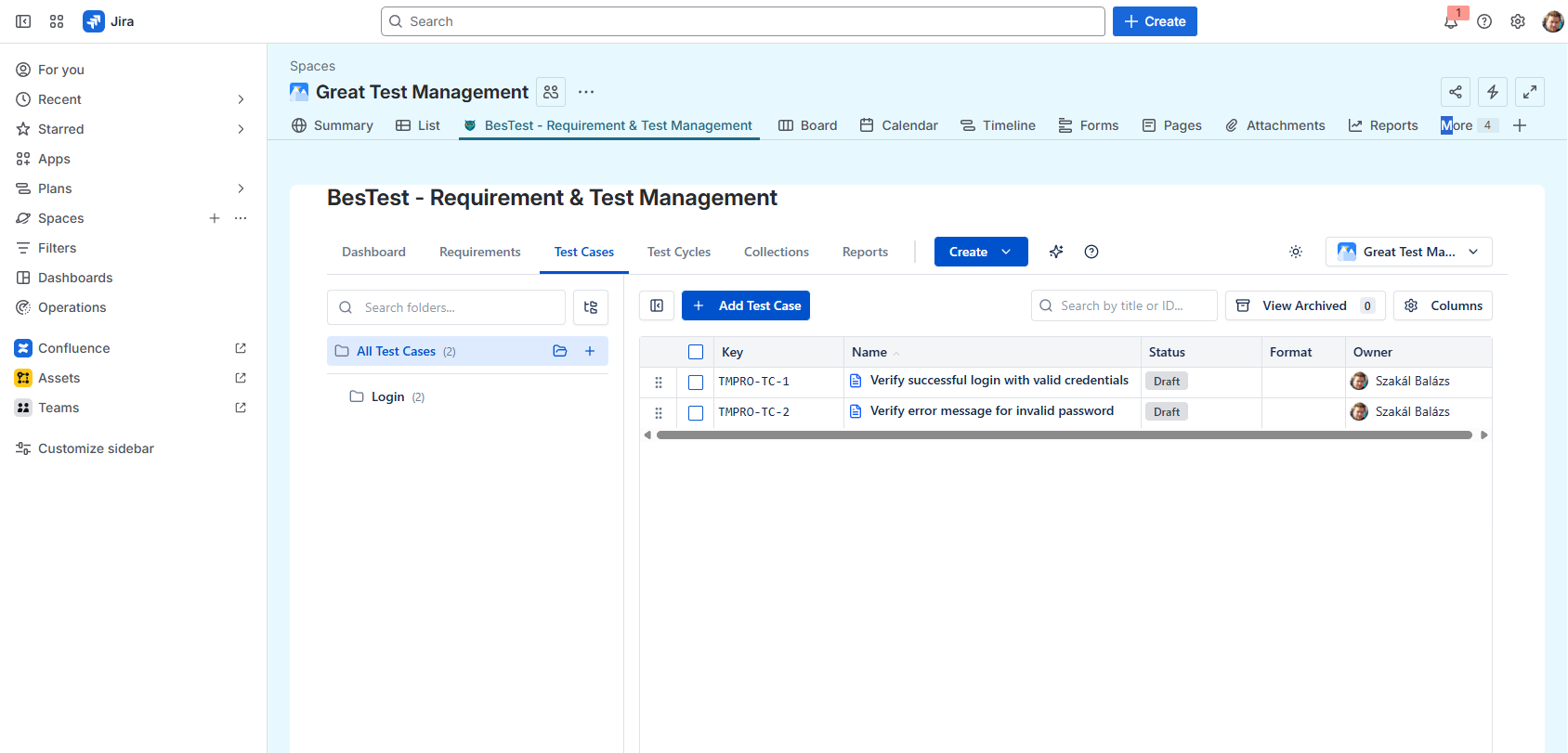 BesTest integrated within Jira