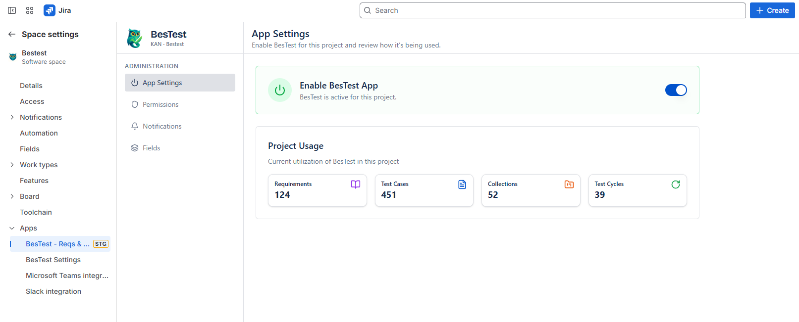 Enable BesTest for a project