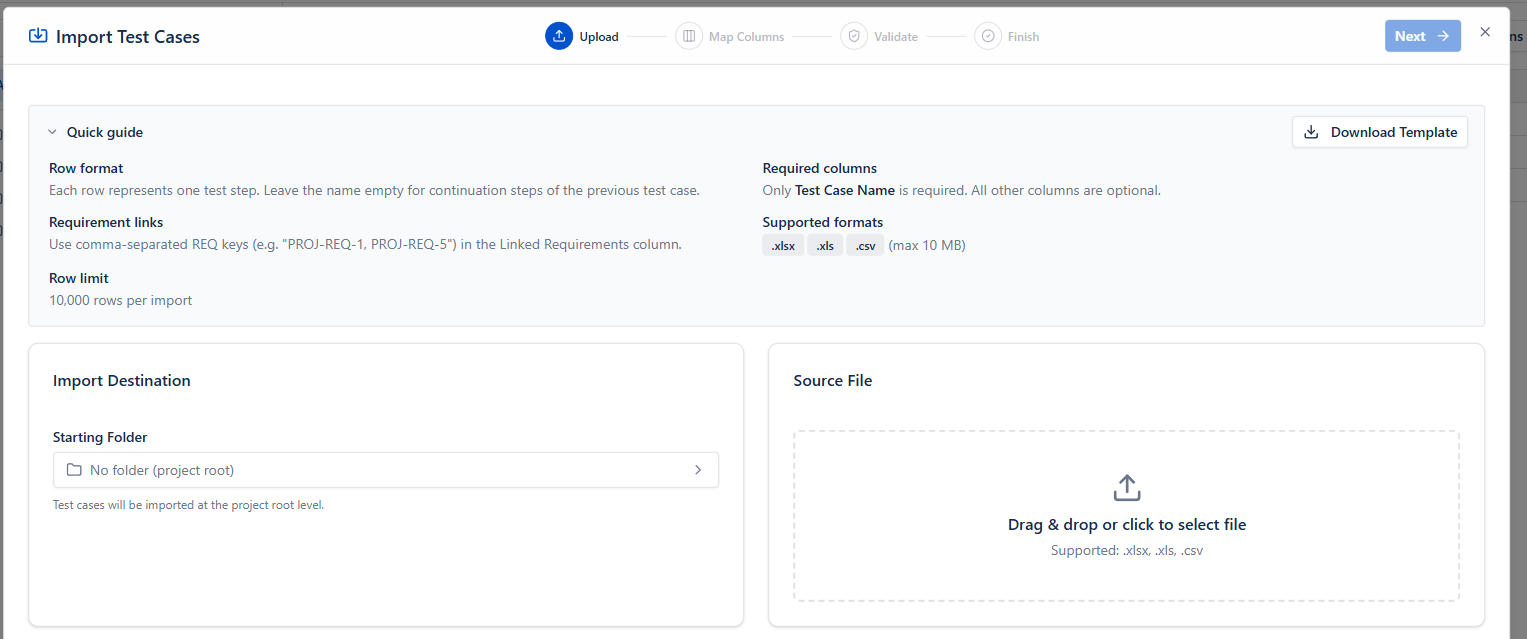 Upload the file