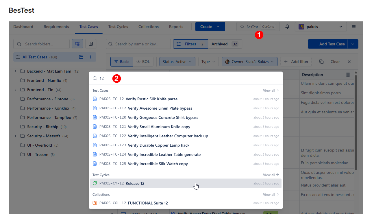 Project search
